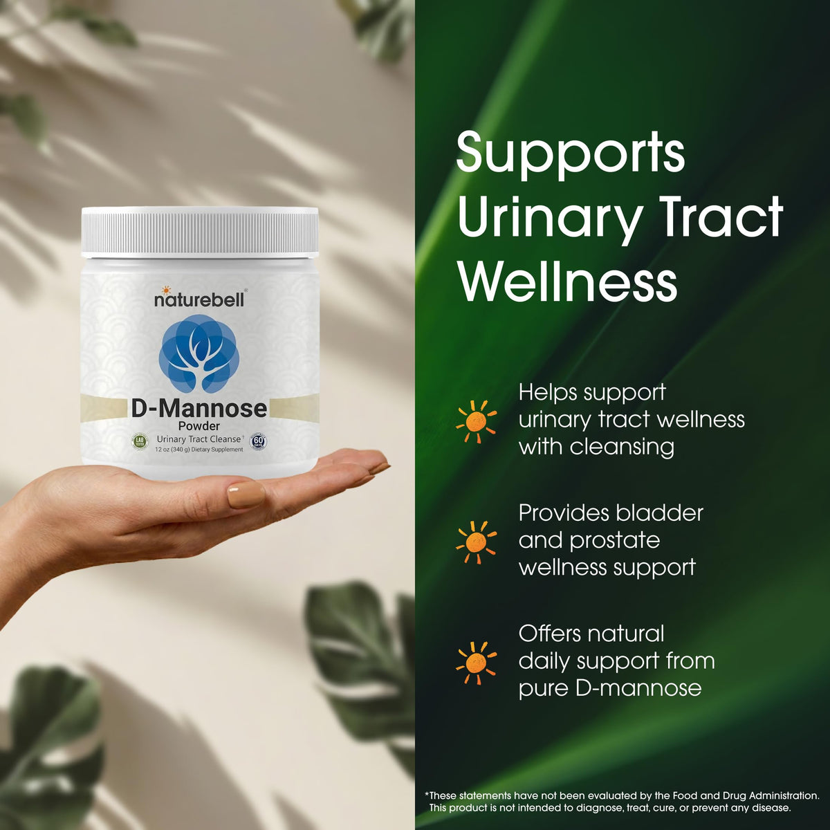 NatureBell D-Mannose Powder for Urinary Support - 12oz - image 4