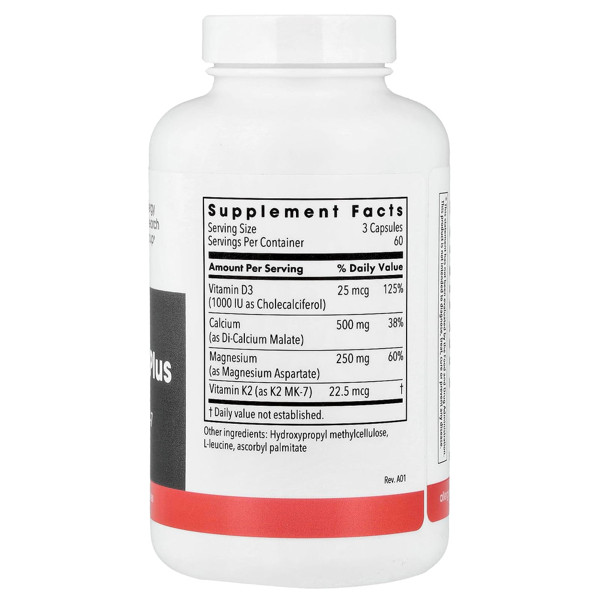 Metabolic Maintenance Cal/Mag Plus Vitamin D3 K2 - 180 Capsules - image 2