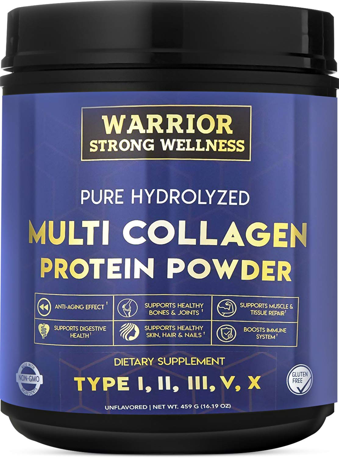 Warrior Strong Wellness Pure Hydrolyzed Multi Collagen Protein Powder - 16.19 oz