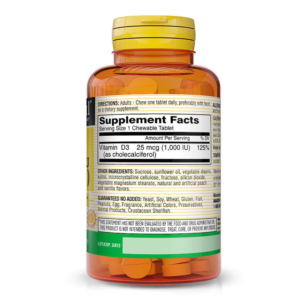 MASON NATURAL Vitamin D3 1000 IU Chewables - 150 Count - image 2