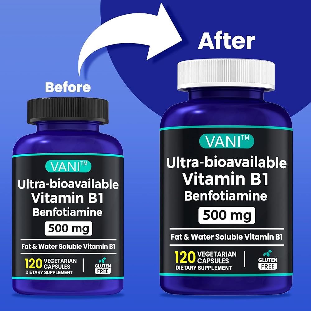 VANI Vitamin B1 with Benfotiamine 500mg - 120 Capsules - image 2