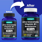 VANI Vitamin B1 with Benfotiamine 500mg - 120 Capsules - image 2
