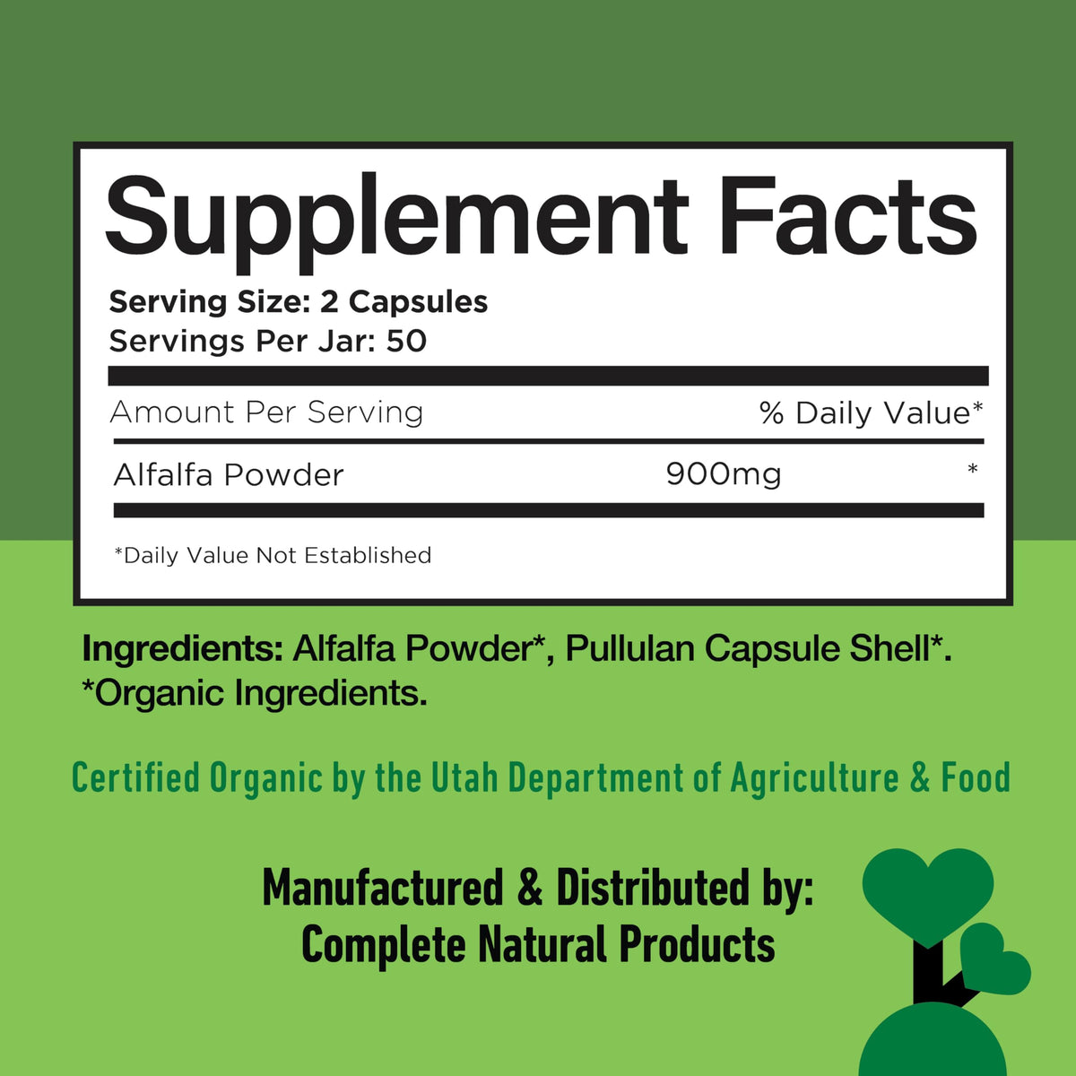Complete Natural Products Organic Alfalfa Leaf 450mg - image 6