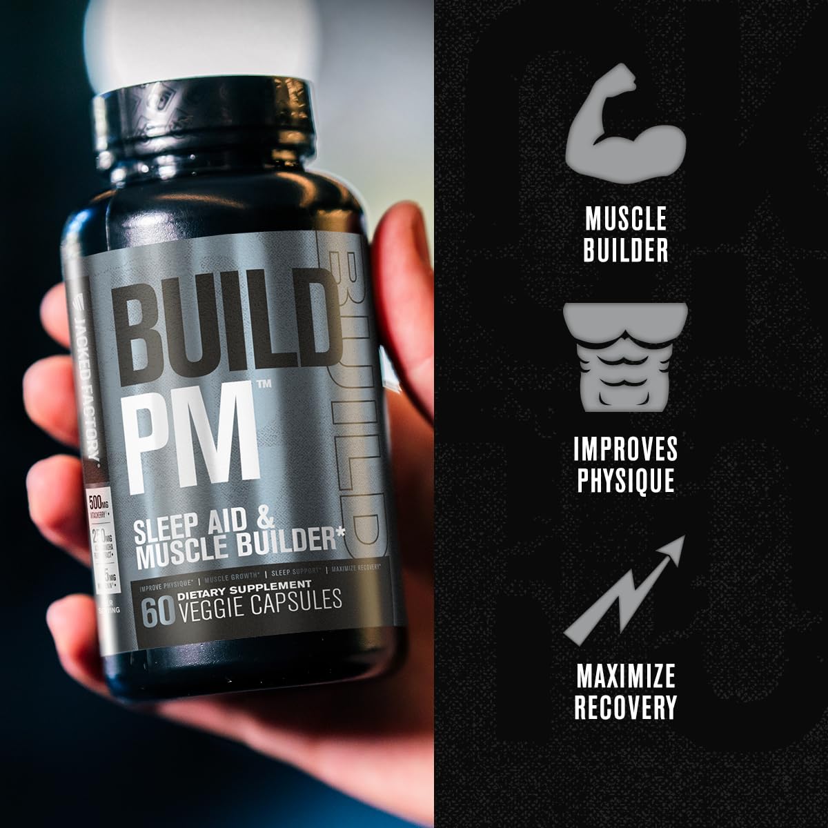 Jacked Factory Build PM Nighttime Muscle Builder - 60 Capsules - image 2