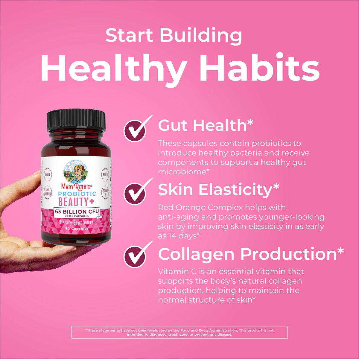 MARYRUTH'S Probiotic Beauty Capsules for Skin Support - 60 Count - image 5