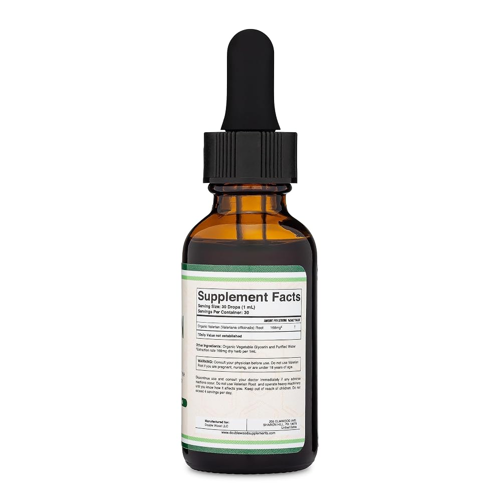 Double Wood Supplements Valerian Root Liquid Drops 168mg - 1 oz - image 4