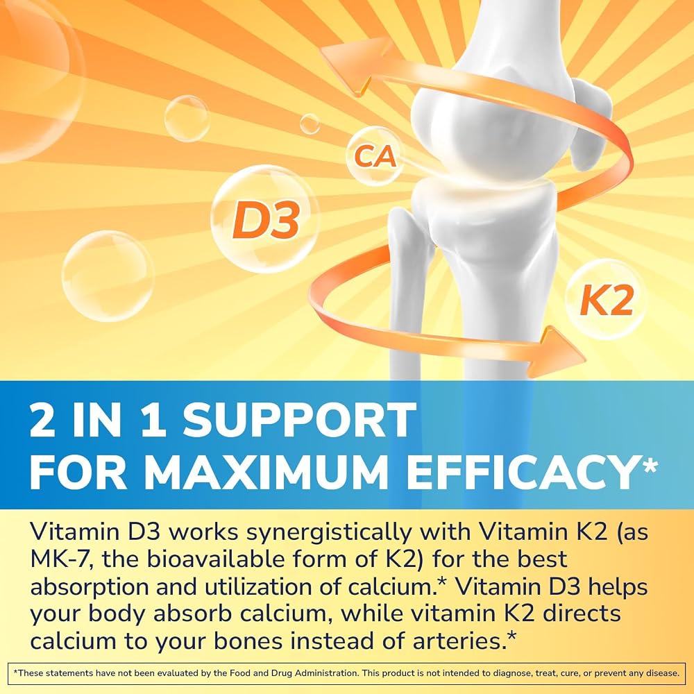 Vitalibre Vitamin D3 K2 Supplement