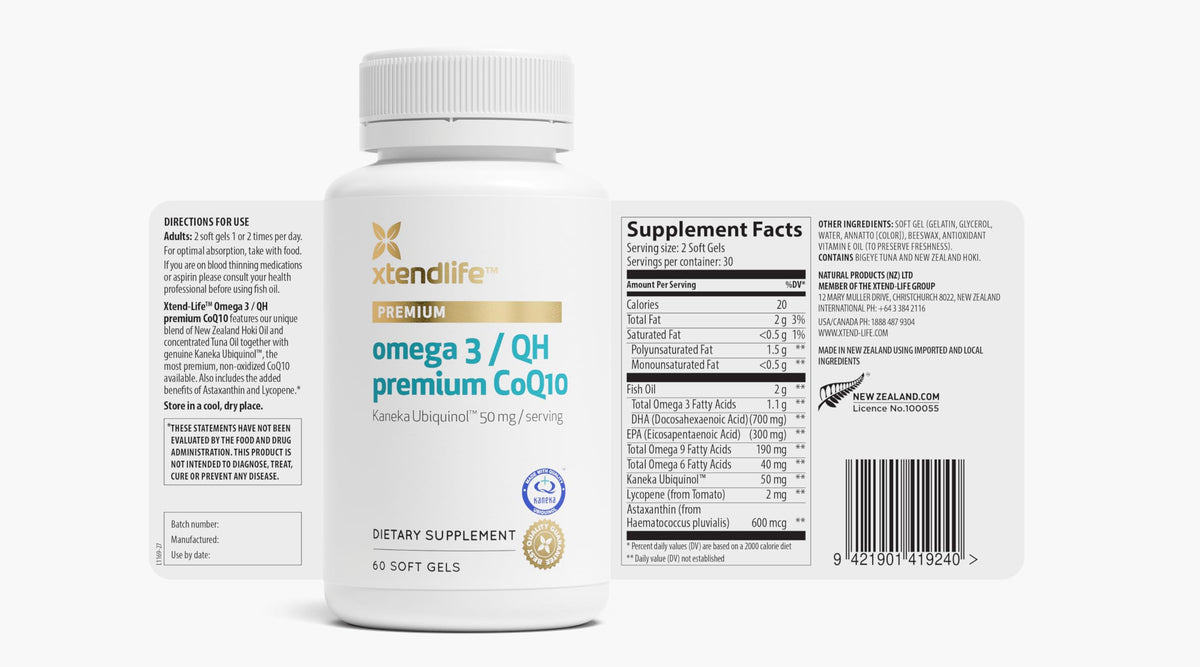 Xtendlife Omega 3 Fish Oil - DHA and EPA Supplement for Heart