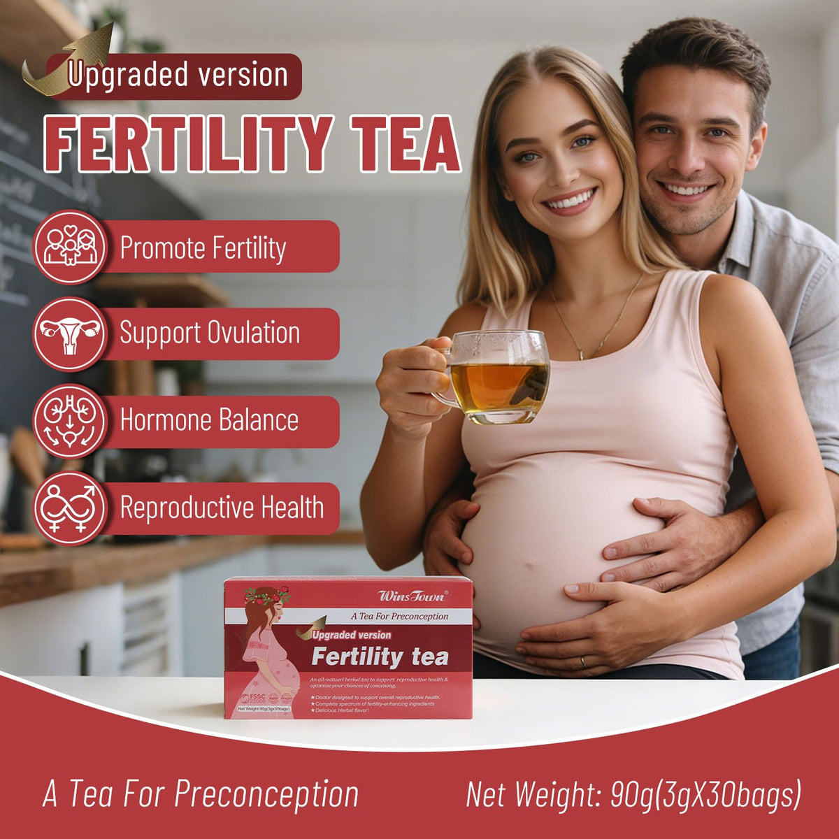 Wins Town Fertility Tea for Women - 30 Tea Bags - image 2