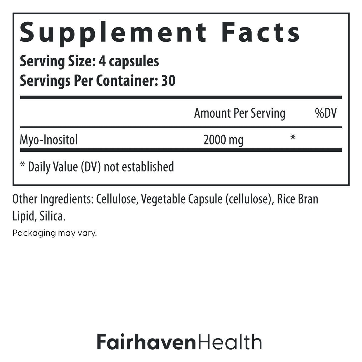 Fairhaven Health Myo-Inositol Fertility Supplement - 120 Capsules - image 3