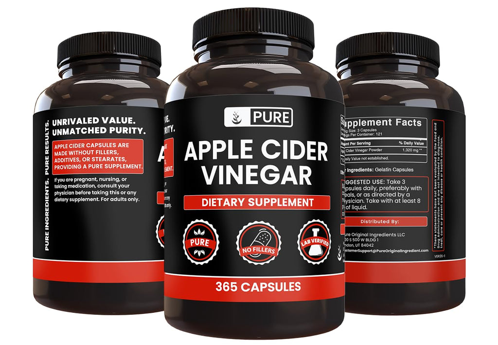 PURE ORIGINAL INGREDIENTS Apple Cider Vinegar Powder - 365 Capsules - image 4