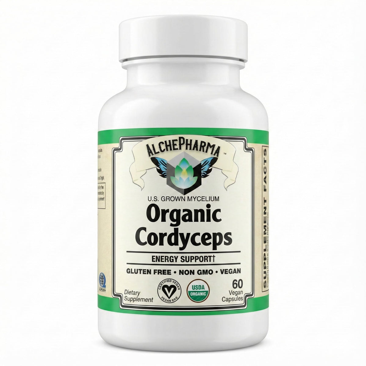 AlchePharma Organic Cordyceps Mushroom Capsules 1000mg - 1 Count