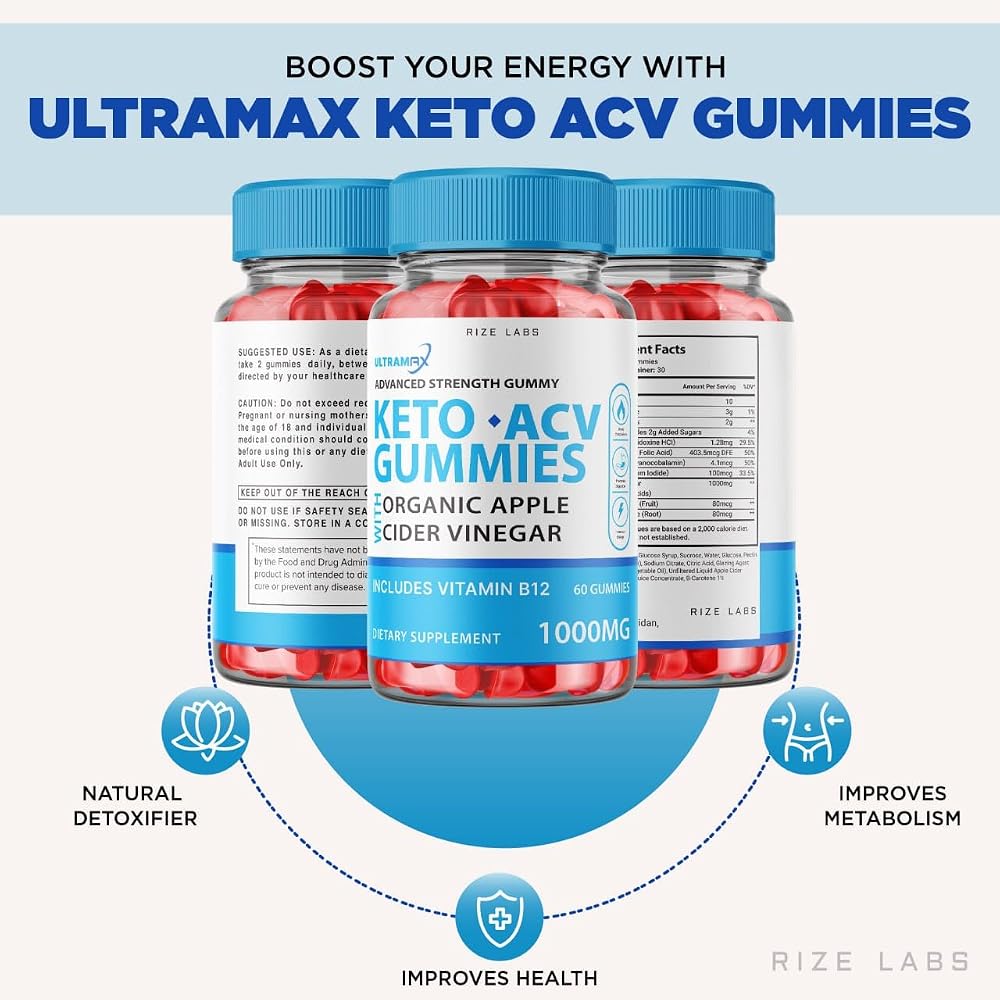 rize labs Ultra Max Keto ACV Gummies for Weight Loss - 60 Gummies - image 3