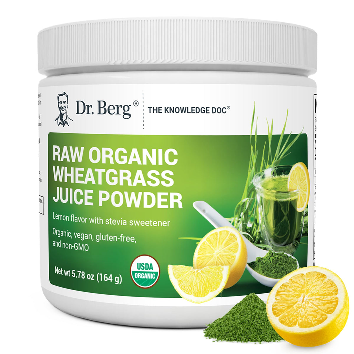 Dr. Berg Organic Green Powder Superfood with Wheatgrass - 60 Servings