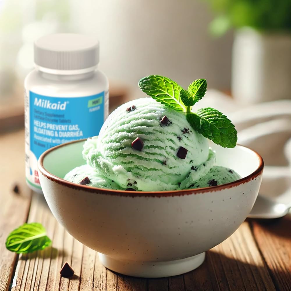 Milkaid Lactase Enzyme Chewable Tablets for Lactose Intolerance Relief
