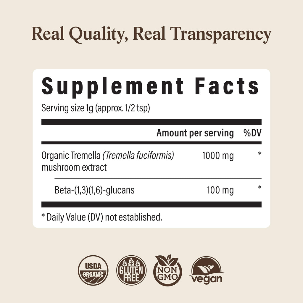Real Mushrooms Organic Tremella Powder - 150 Servings - image 9