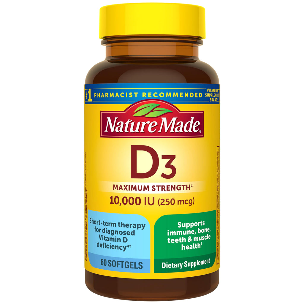 Nature Made Vitamin D3 10000 IU Maximum Strength - 60 Softgels
