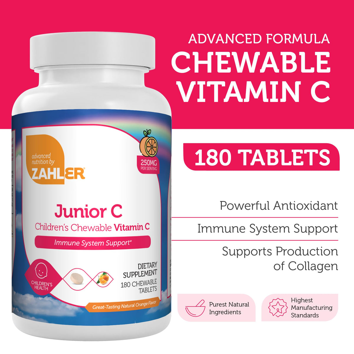 Zahler Junior C, Chewable Vitamin C, Great Tasting Vitamin C