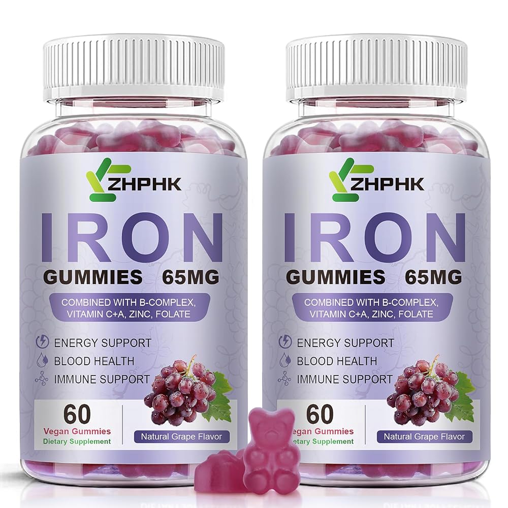 ZHPHK Iron Supplement Gummies with Vitamin A