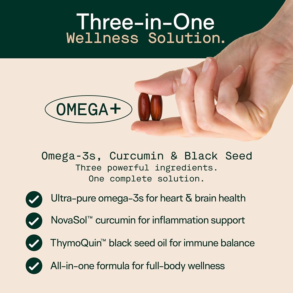 Adapt Naturals Omega 3 Fish Oil Supplement with Bioavailable Curcumin