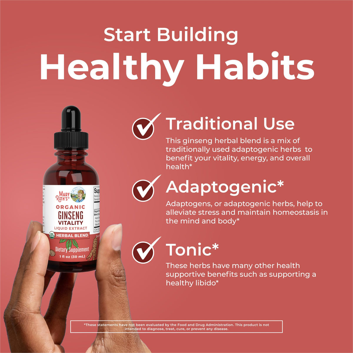 MARYRUTH'S Organic Ginseng Vitality Liquid Drops - 1 fl oz - image 5