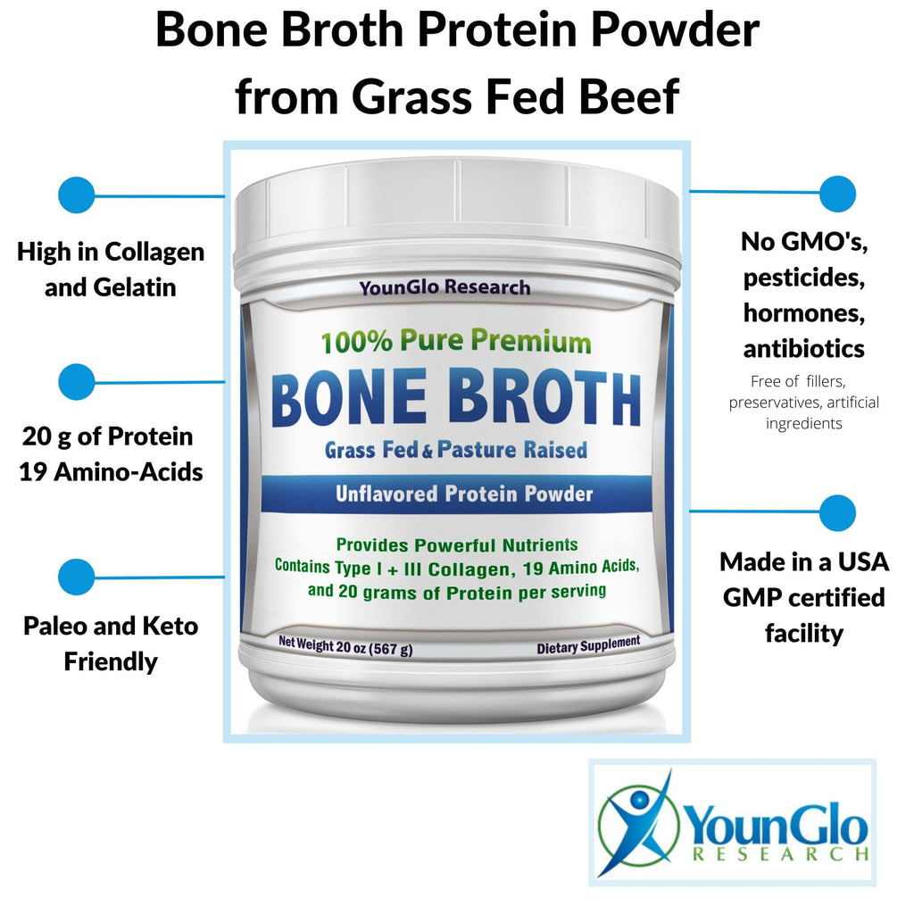 YounGlo Research Bone Broth Beef Protein Powder - 20 oz - image 5