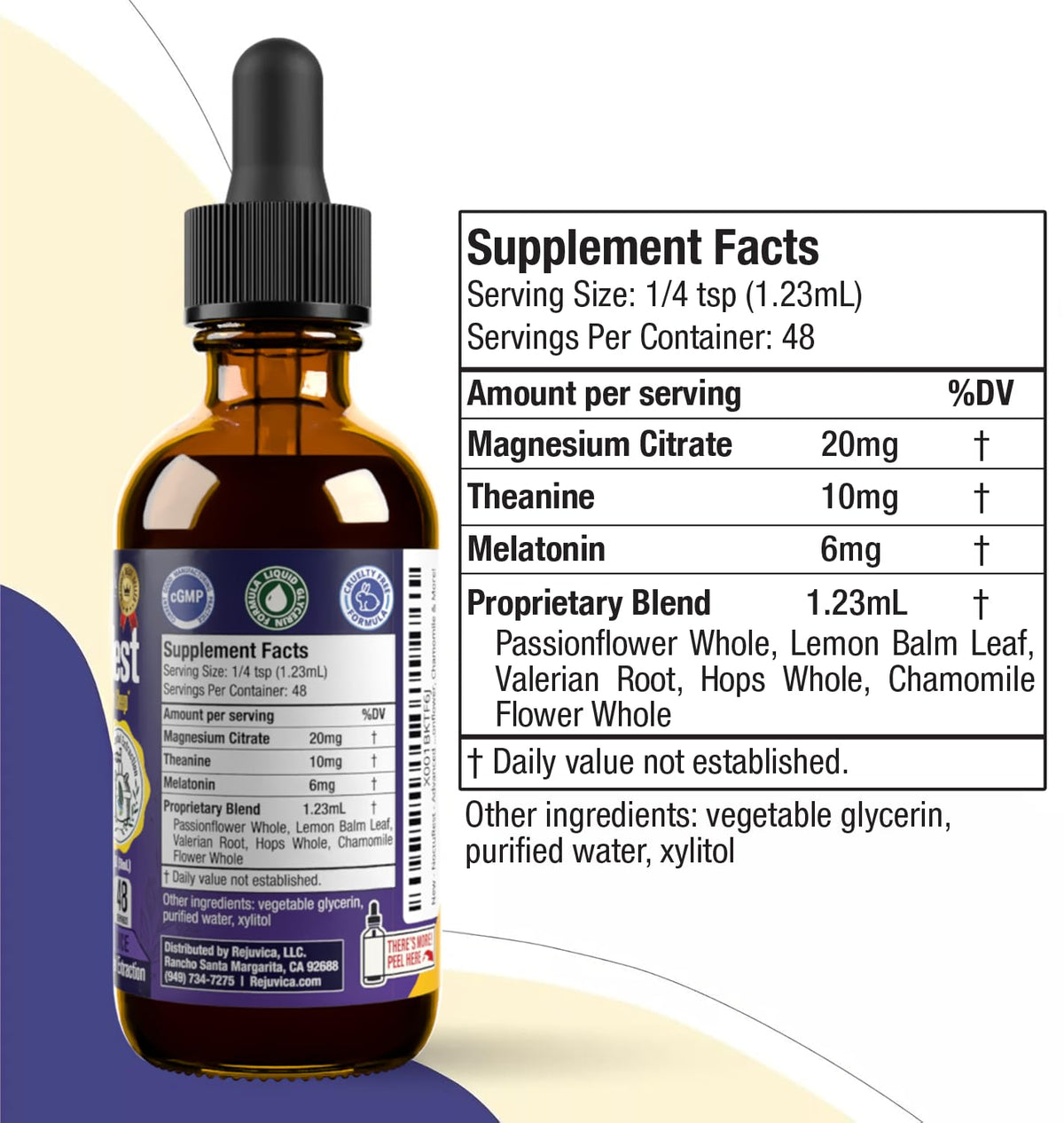 NoctuRest Natural Sleep Aid Liquid with Valerian & Melatonin - 2 Fl Oz - image 6