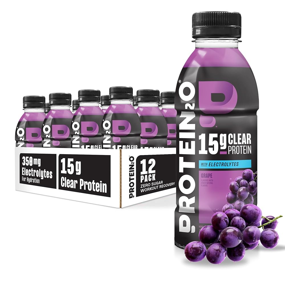 Protein2o Clear Whey Protein & Electrolyte Beverage, Grape - 12 Pack