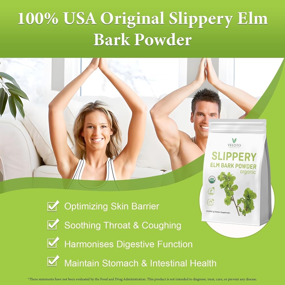 VELOTO Organic Slippery Elm Bark Powder - 1 Pound - image 4