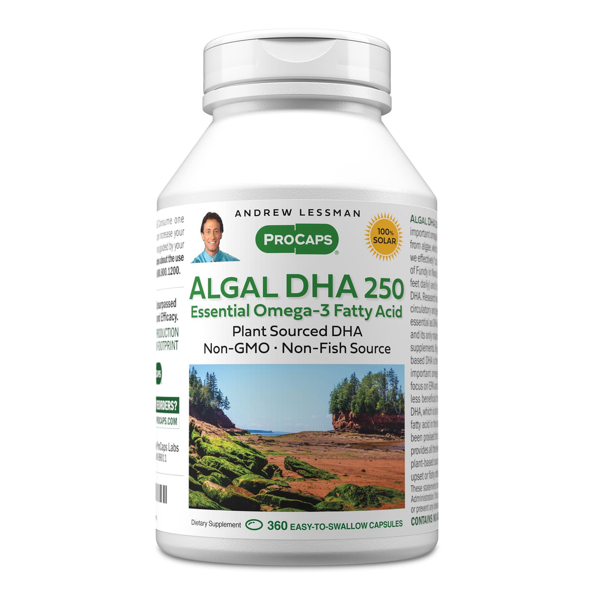 ANDREW LESSMAN Algal DHA 250mg Softgels - Plant-Based Omega-3 Oils