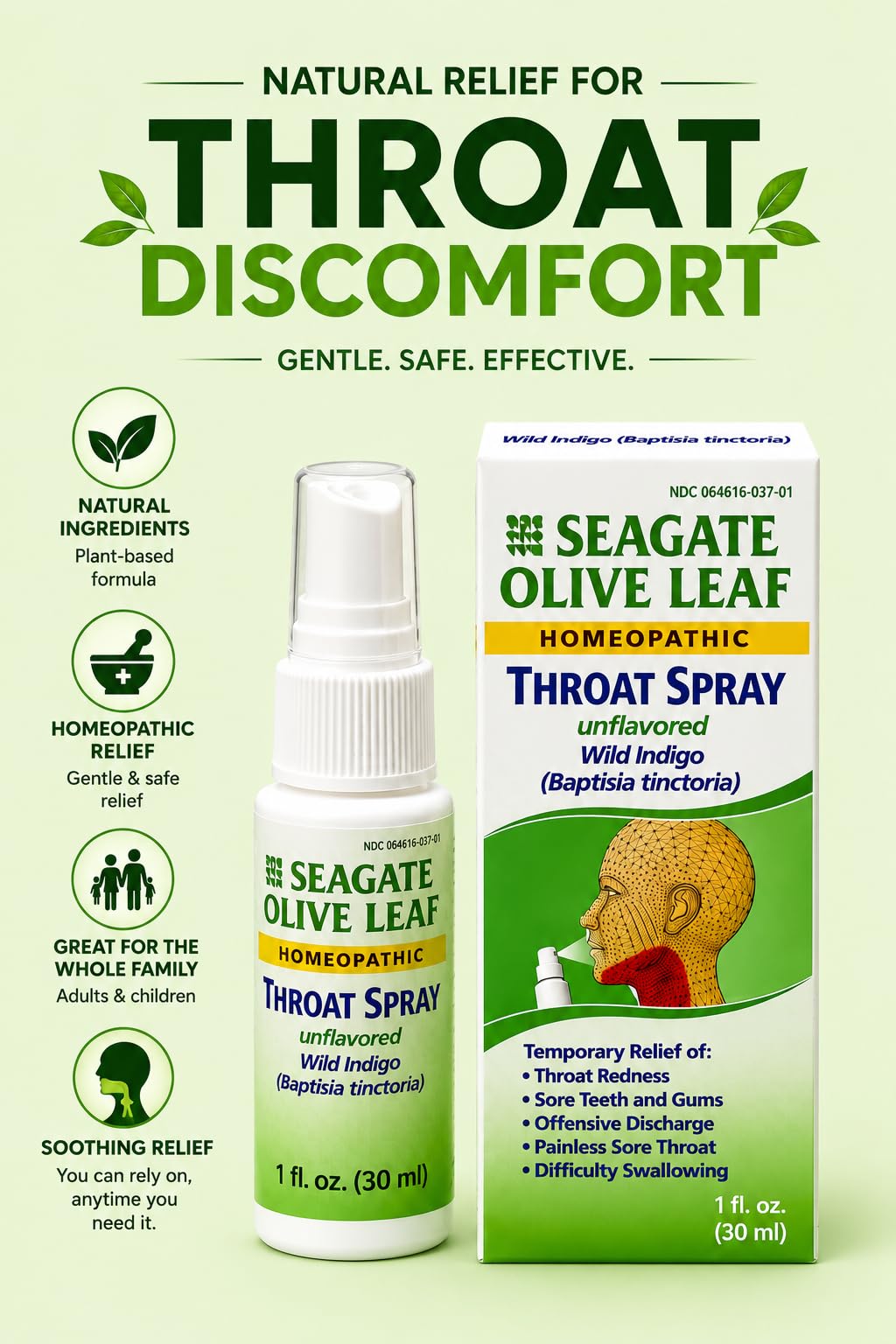 Seagate Products Homeopathic Olive Leaf Throat Spray - 2 Pack - image 5