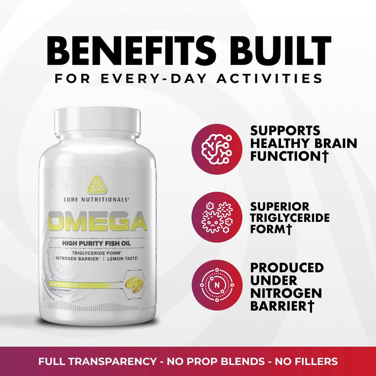 Core Nutritionals Omega Fish Oil Heart Health Support - 120 Softgels - image 3