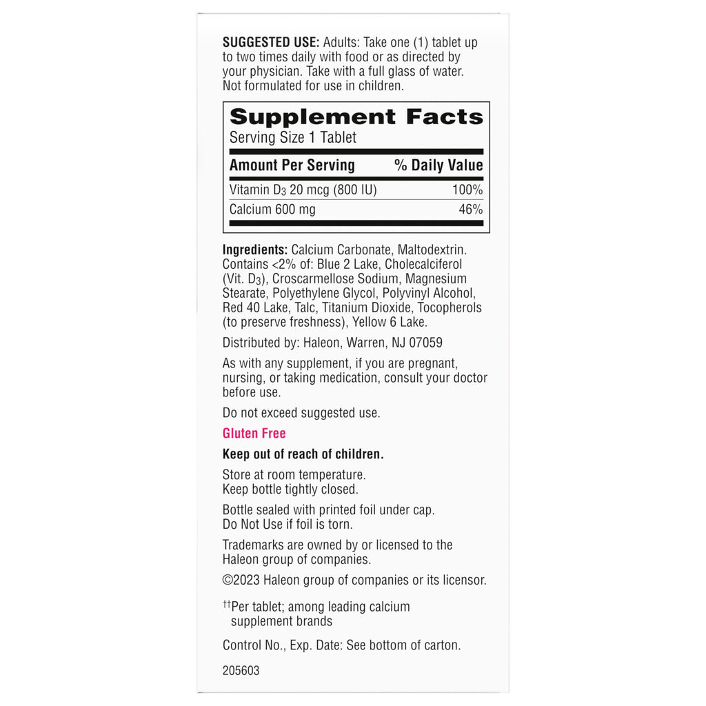 Caltrate 600 Plus D3 Plus Minerals Calcium and Vitamin D Supplement