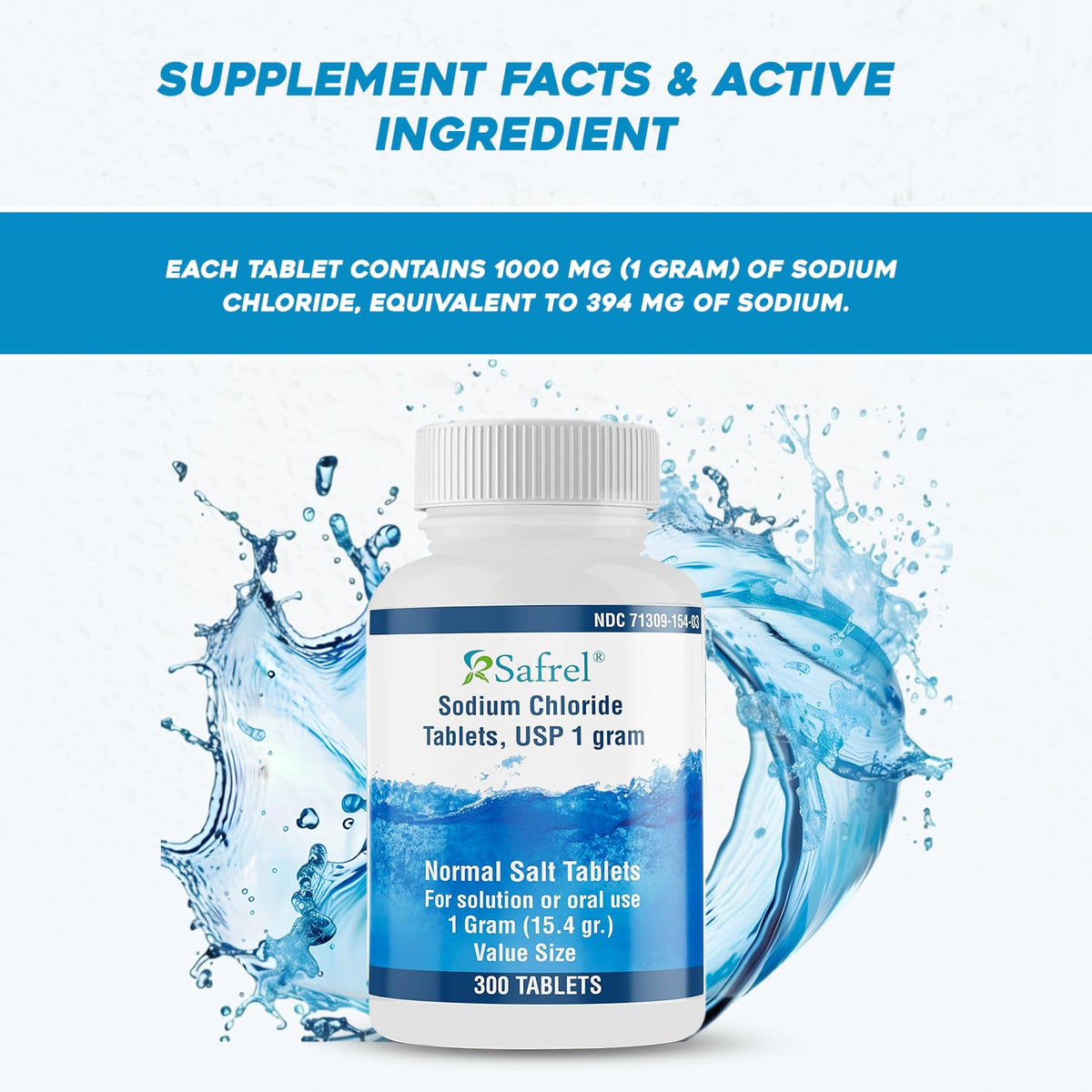 Safrel Sodium Chloride Tablets 1 gm USP - 300 Count - image 5