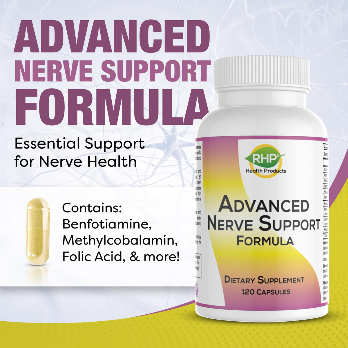 RHP Advanced Nerve Support Formula with Alpha Lipoic Acid - 120 Capsules - image 3