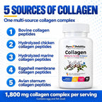 Pure DelaVita Multi Collagen 1800mg, 5 Types - 90 Capsules - image 5