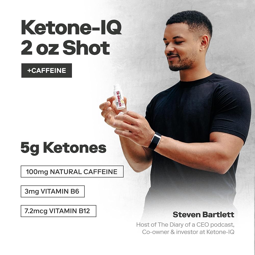 Ketone-IQ Caffeine Ketone Shots for Focus, Clean Energy, Endurance