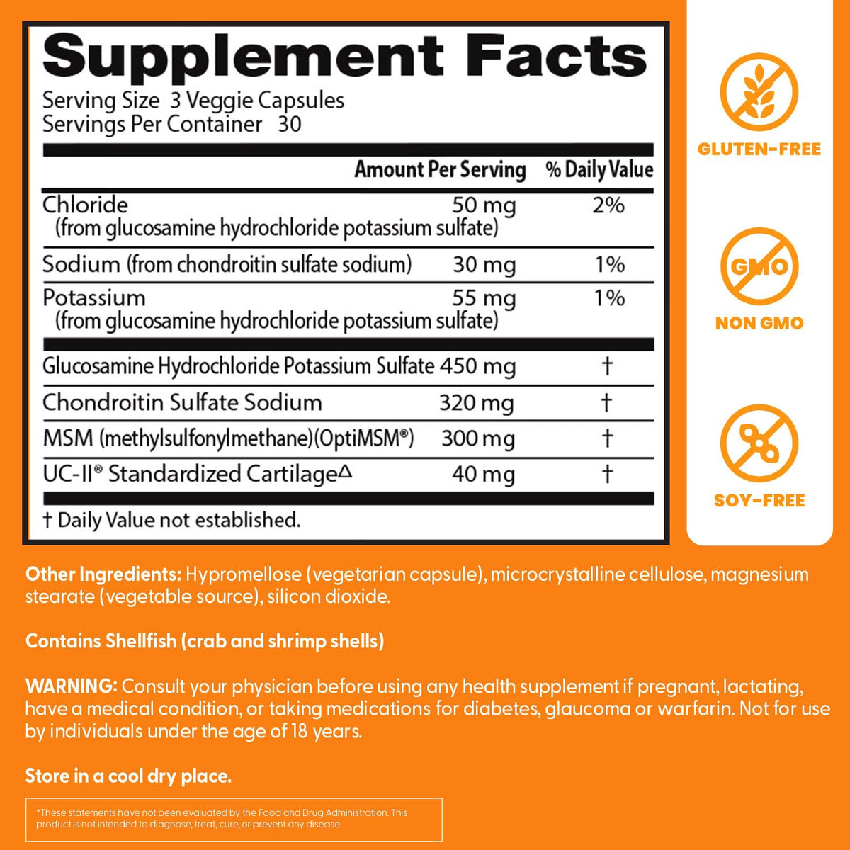 Doctor's Best Glucosamine Chondroitin MSM UC-II - 90 Vegetarian Capsules - image 3