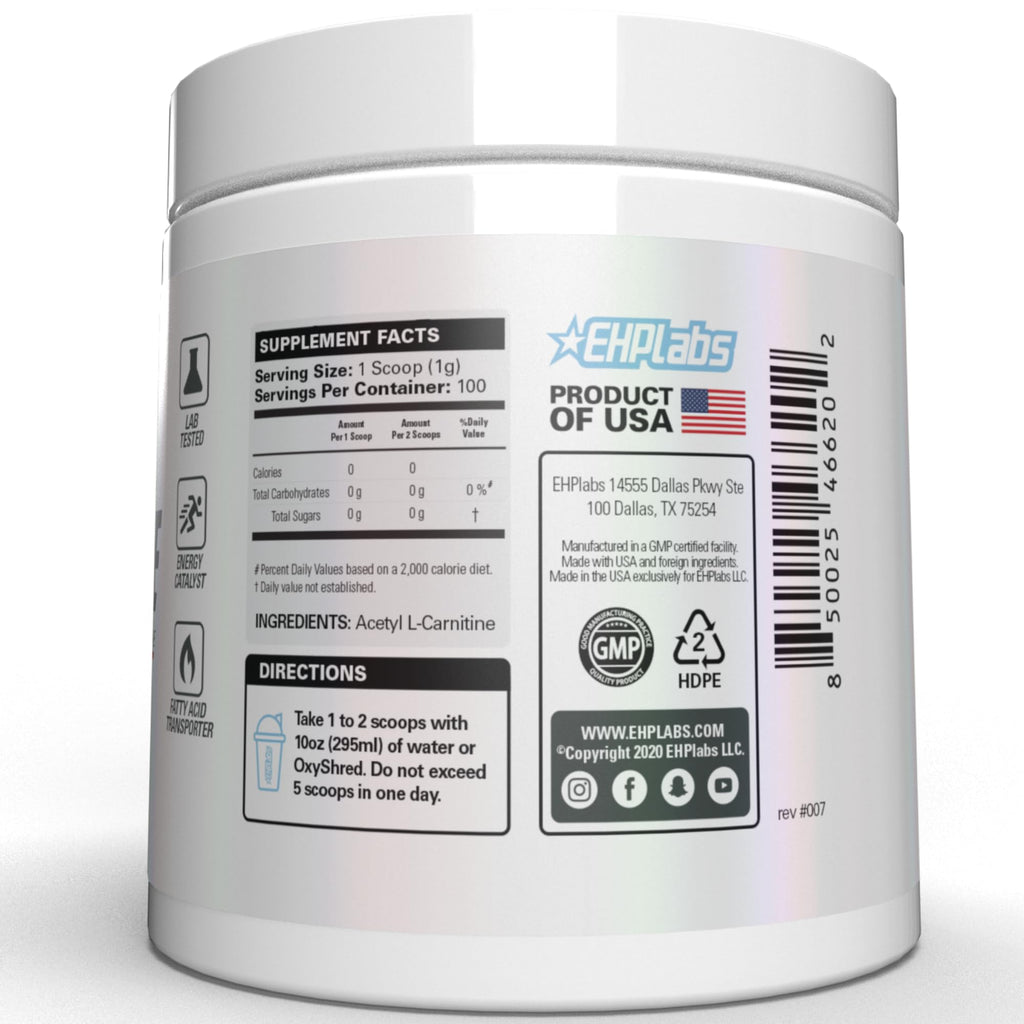 EHP Labs Acetyl L-Carnitine Powder - 100 Servings - image 8