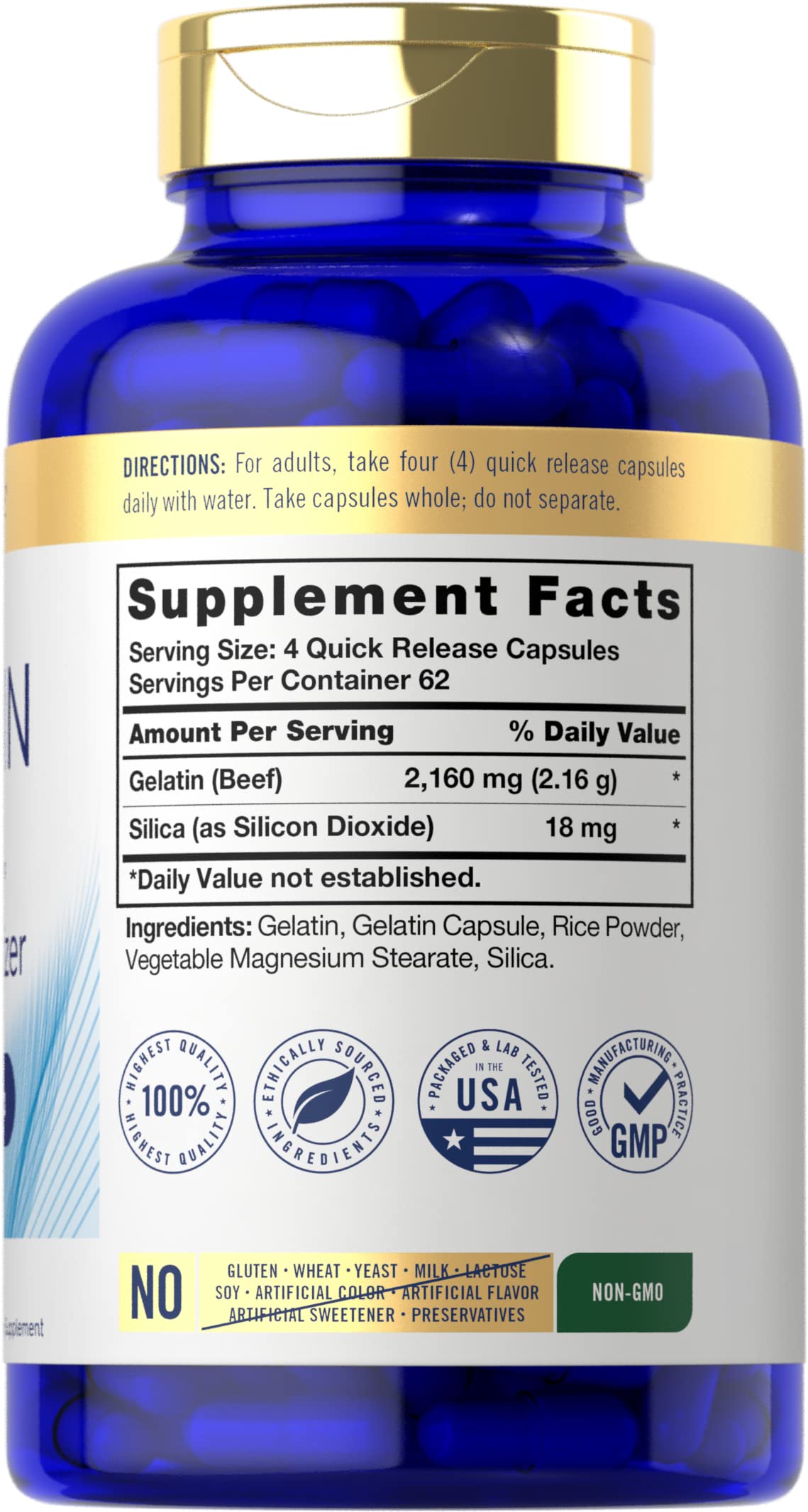 Carlyle Gelatin Capsules with Silica Optimizer - 250 Count - image 2
