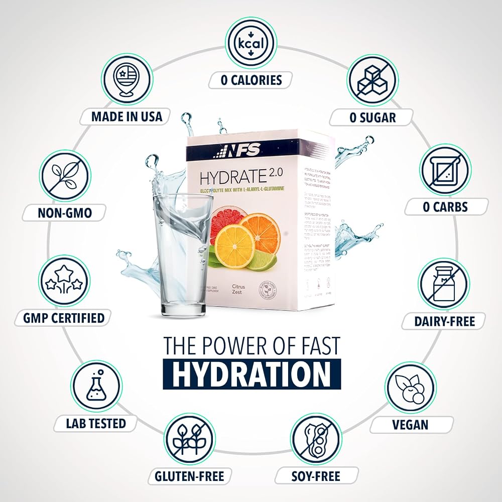 NF Sports Hydrate 2.0 Electrolytes Hydration Powder Packets