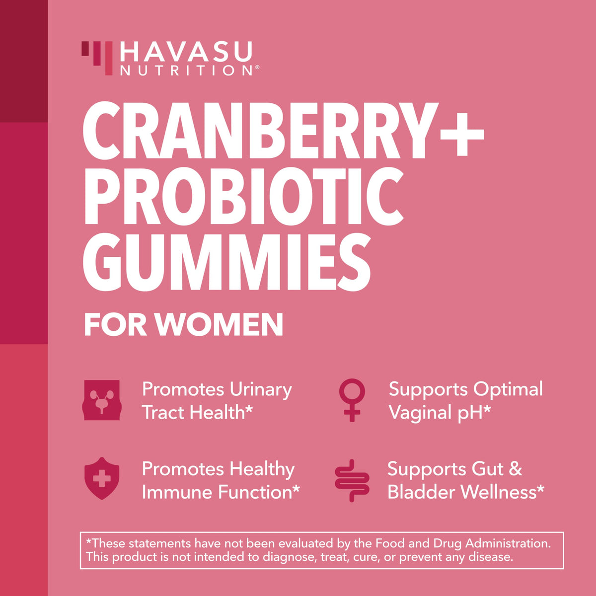 Havasu Nutrition Cranberry Probiotic Gummies Bladder Support - 60 Gummies - image 3