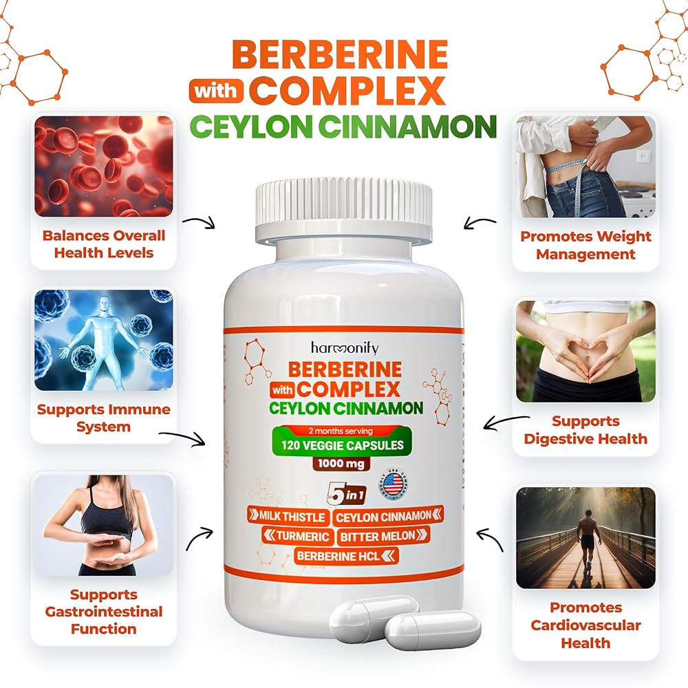 HARMONIFY Berberine Supplement with Ceylon Cinnamon - 120 Capsules - image 4