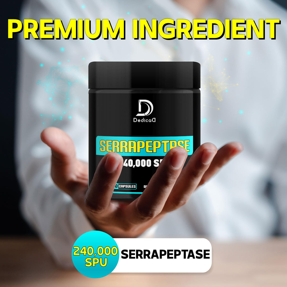 DEDICAD Serrapeptase 240,000 SPU - 150 Capsules - image 3
