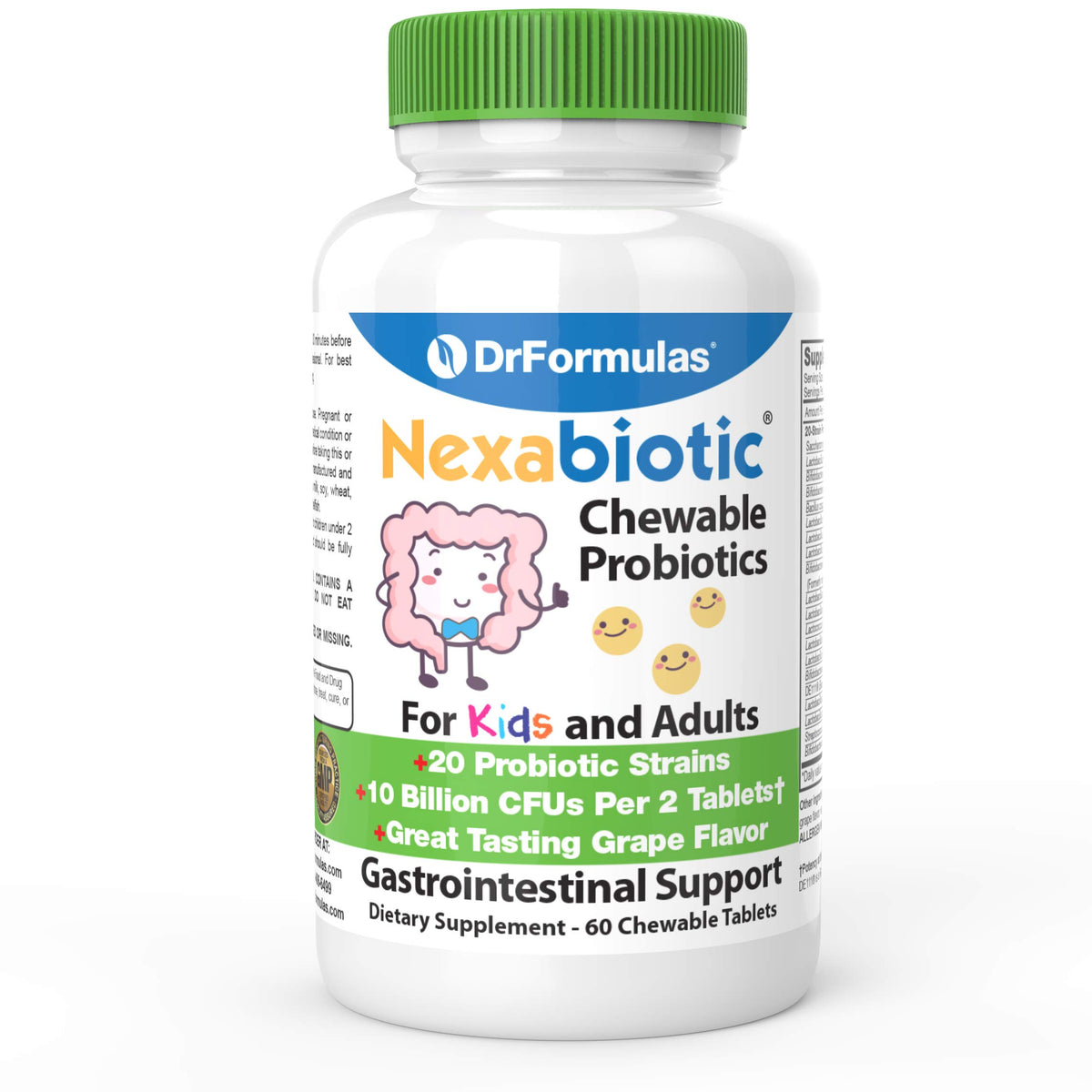 DrFormulas Chewable Probiotics 20 Strains Oral & Gut Health - 60 Chews