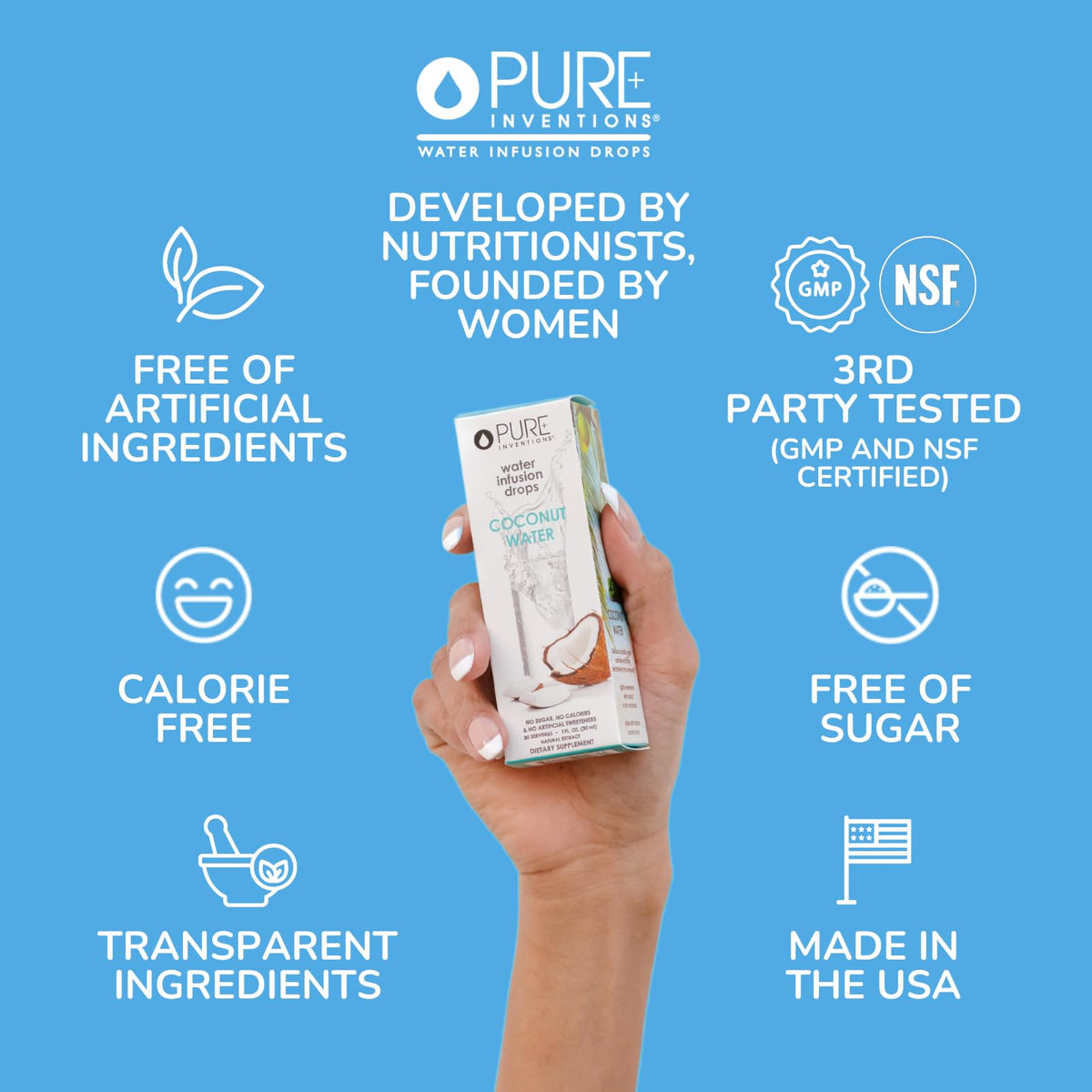 Pure Inventions Coconut Water Infusion Drops Electrolytes - 1 Fl Oz - image 3