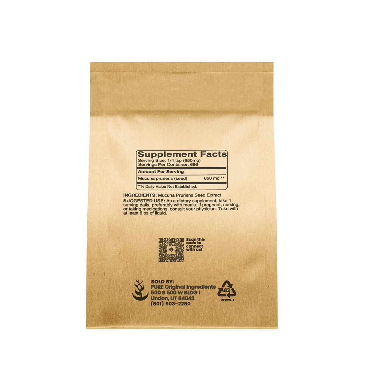 Pure Original Ingredients Mucuna Pruriens Extract Powder - 1 Lb - image 2