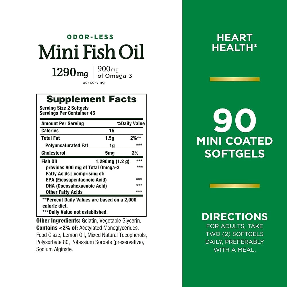 Nature's Bounty Fish Oil 1290 mg Mini Softgels - 270 Count - image 8
