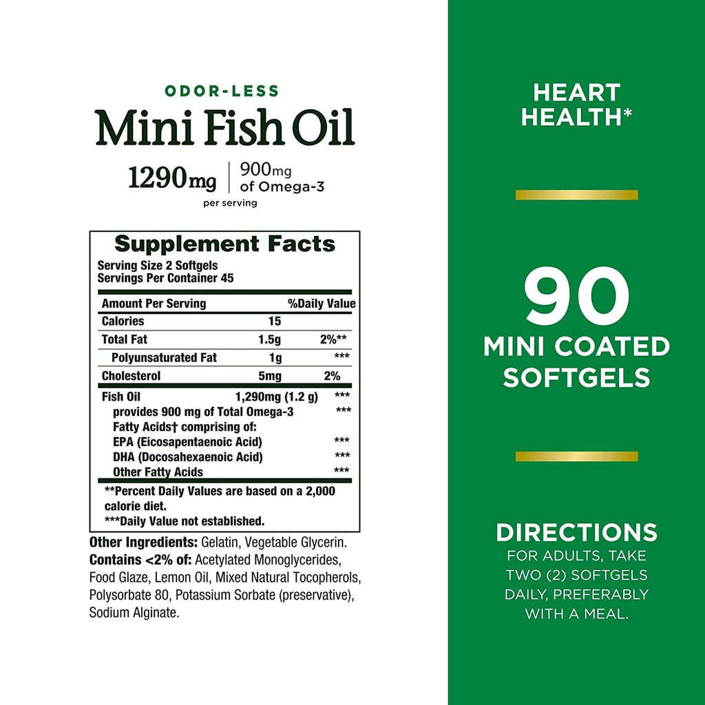 Nature's Bounty Fish Oil 1290 mg Mini Softgels - 270 Count - image 8