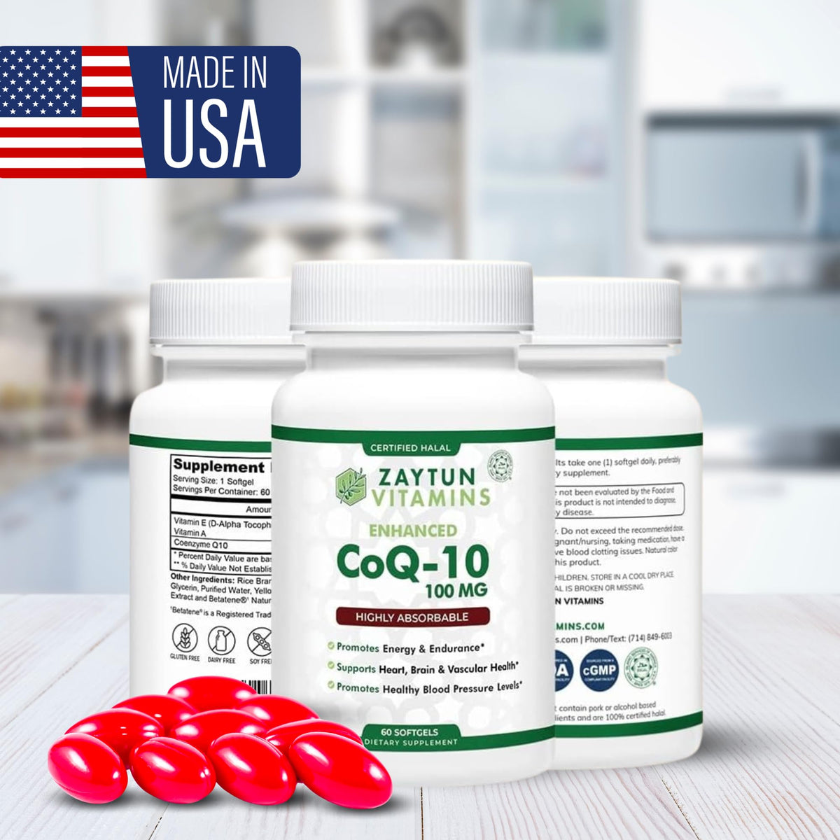 Zaytun Halal CoQ10 Softgels for Heart Health & Energy - 60 Mini Softgels - image 7